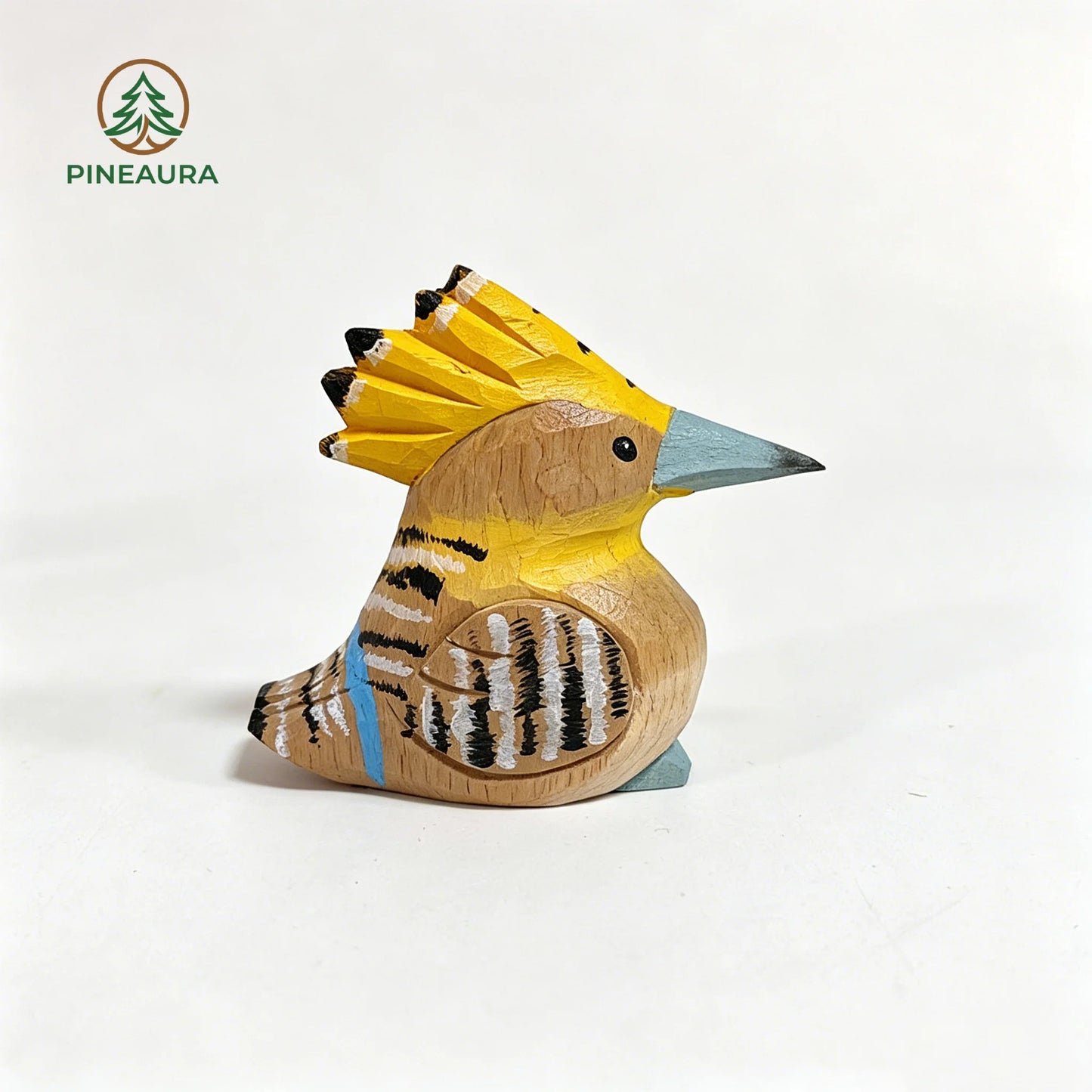 A Brown Hoopoe Bird Wood Sculpture