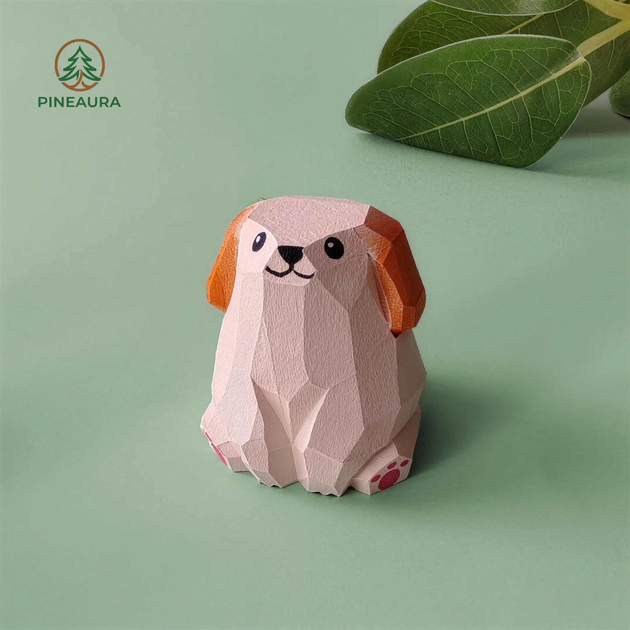 Handcrafted wooden light Golden Retriever figurine, eco-friendly hand-carved dog, adorable puppy home decor